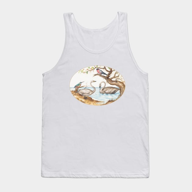 Two Swans, Kingfisher, and Bullfinch (1575–1580) Tank Top by WAITE-SMITH VINTAGE ART